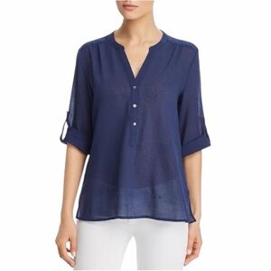 Tommy Bahama Deep Blue lightweight gauze material Blouse  size M